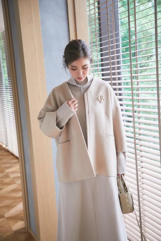 ミディアムコクーンコート(ライトベージュ) - seventen