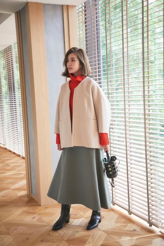 ミディアムコクーンコート(ライトベージュ) - seventen