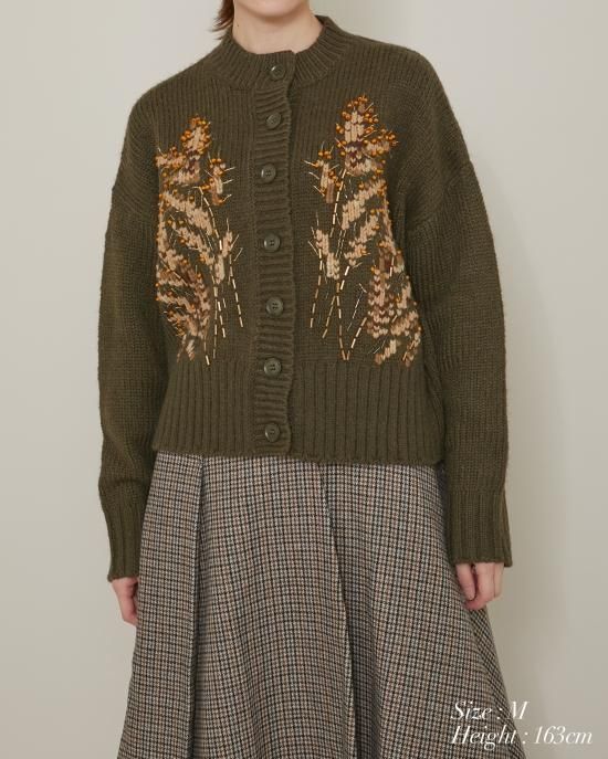 20％off】ウィート刺繍カーディガン(ブラック) - seventen