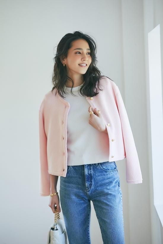 ニットジャケット(ピンク) - seventen
