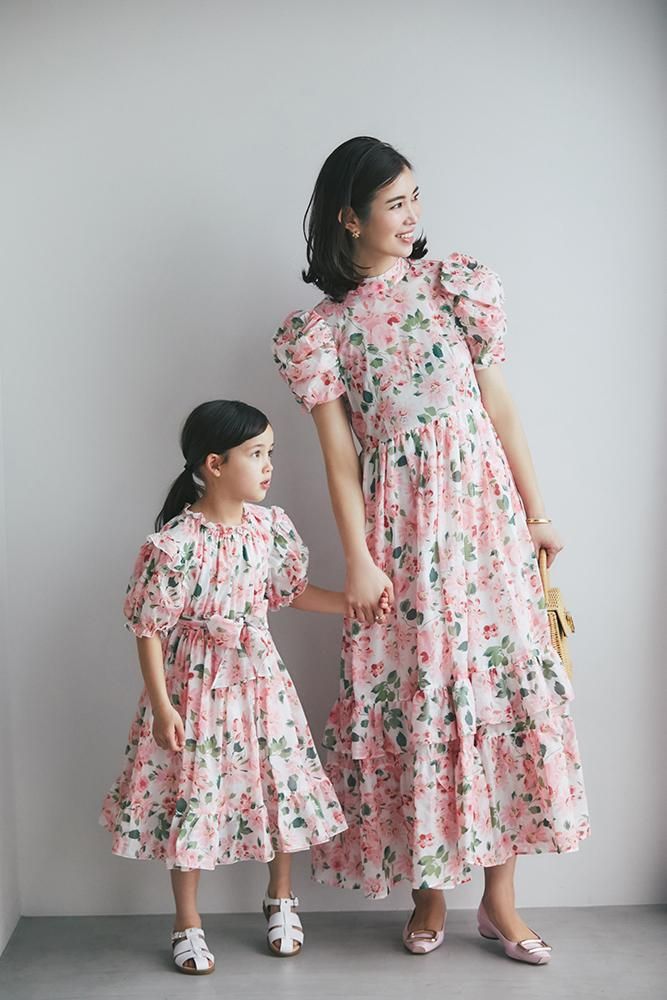 フラワープリントローンワンピース(ピンク) - seventen