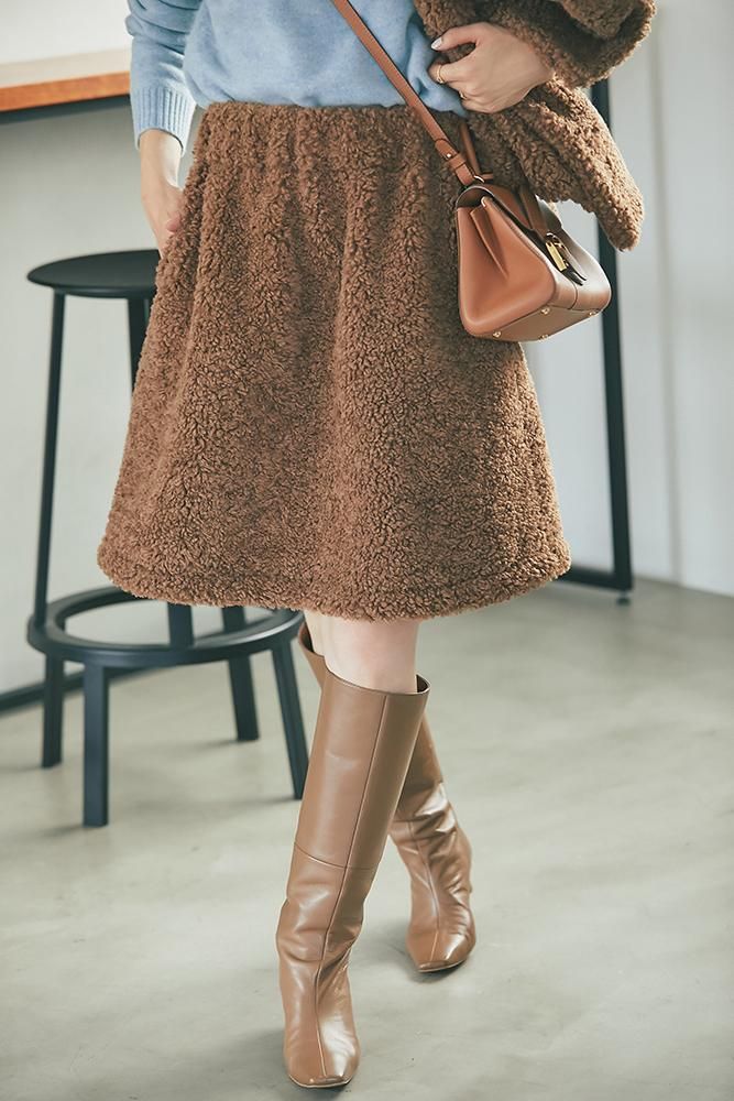 ボアスカート(ブラウン) - seventen