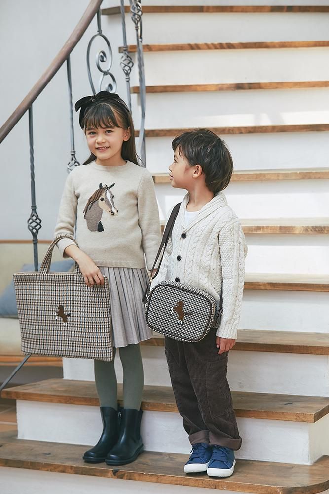 再入荷】ワンポイント刺繍レッスンバッグ(ベージュ) - seventen