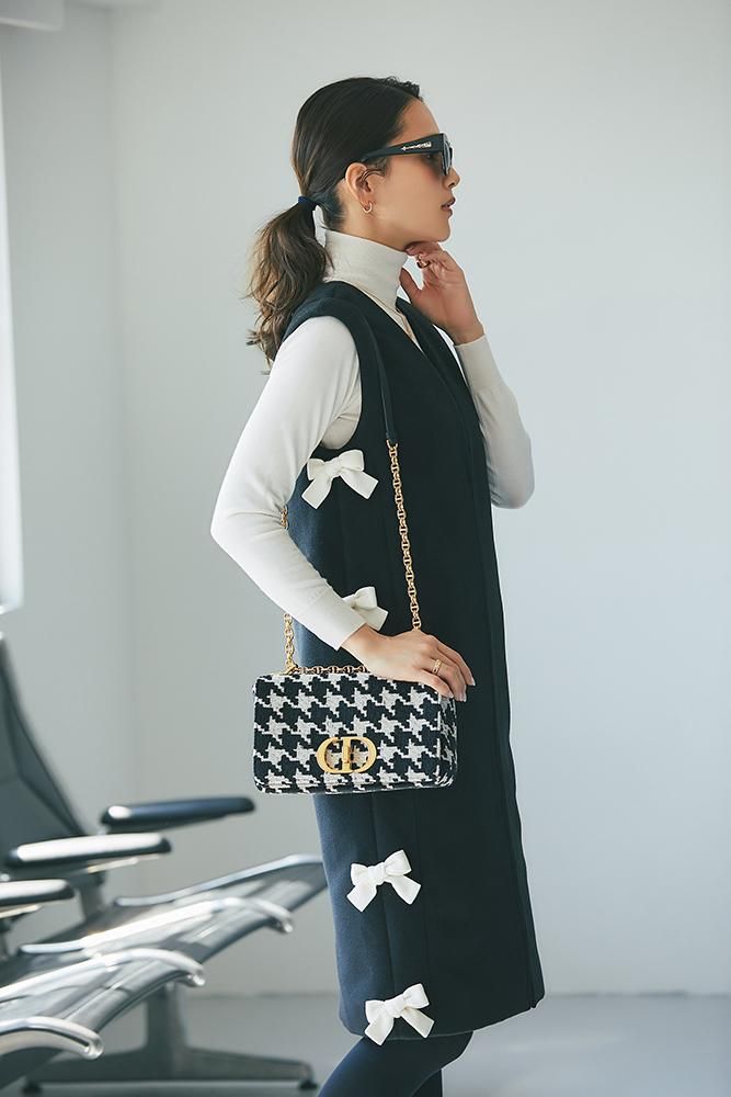 サイドリボンジレワンピース(ブラック) - seventen