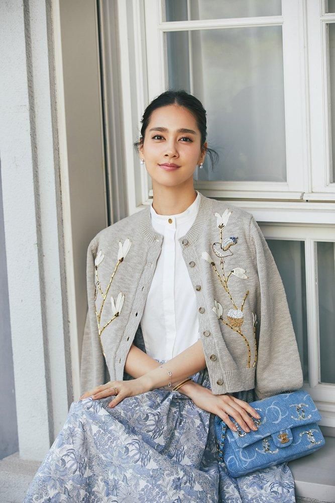 再入荷】花鳥モチーフカーディガン(グレージュ) - seventen