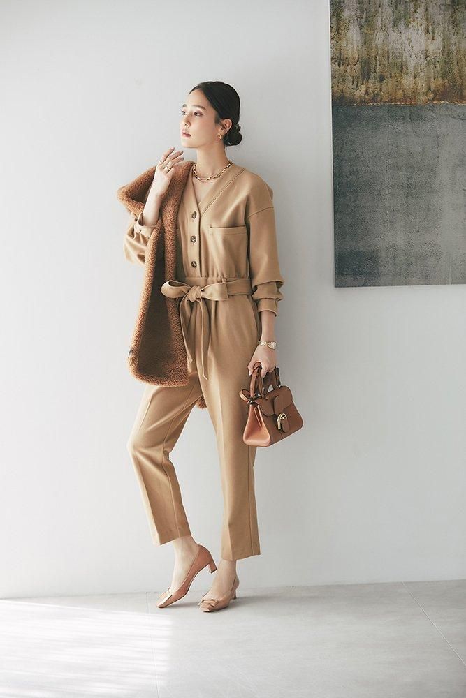 ウールライクオールインワン(キャメル) - seventen