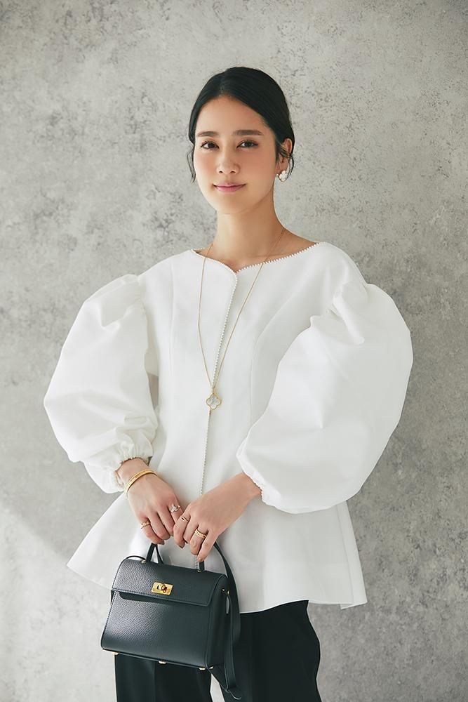 20％off】ハートネックパフブラウス(ホワイト) - seventen