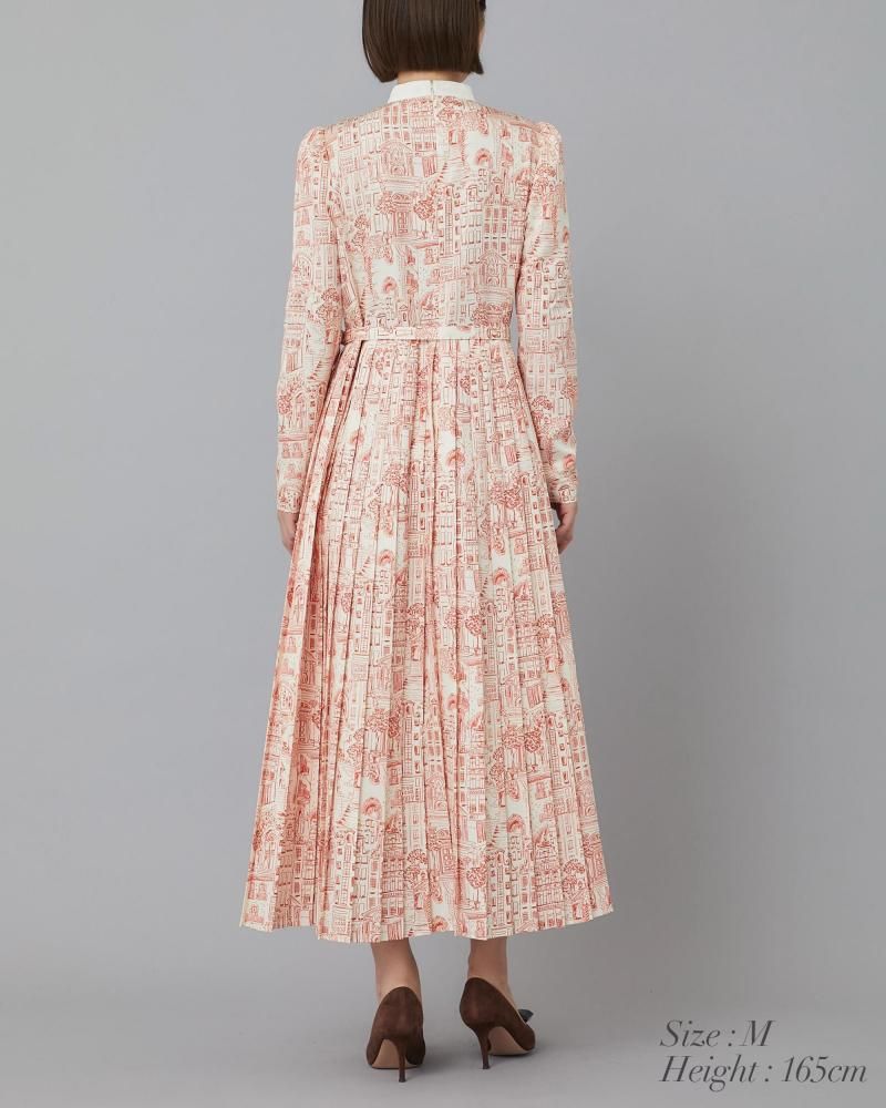 20％off】タウンプリントワンピース(ネイビー) - seventen