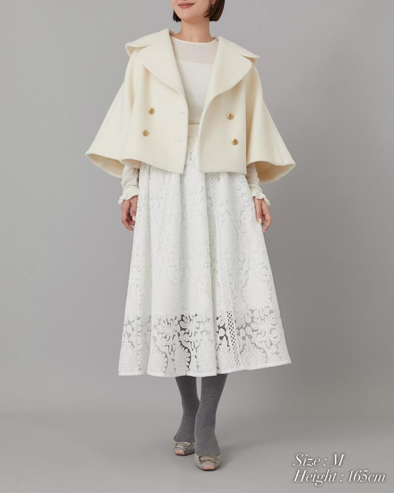 ダブルブレストショートコート(オフホワイト) - seventen