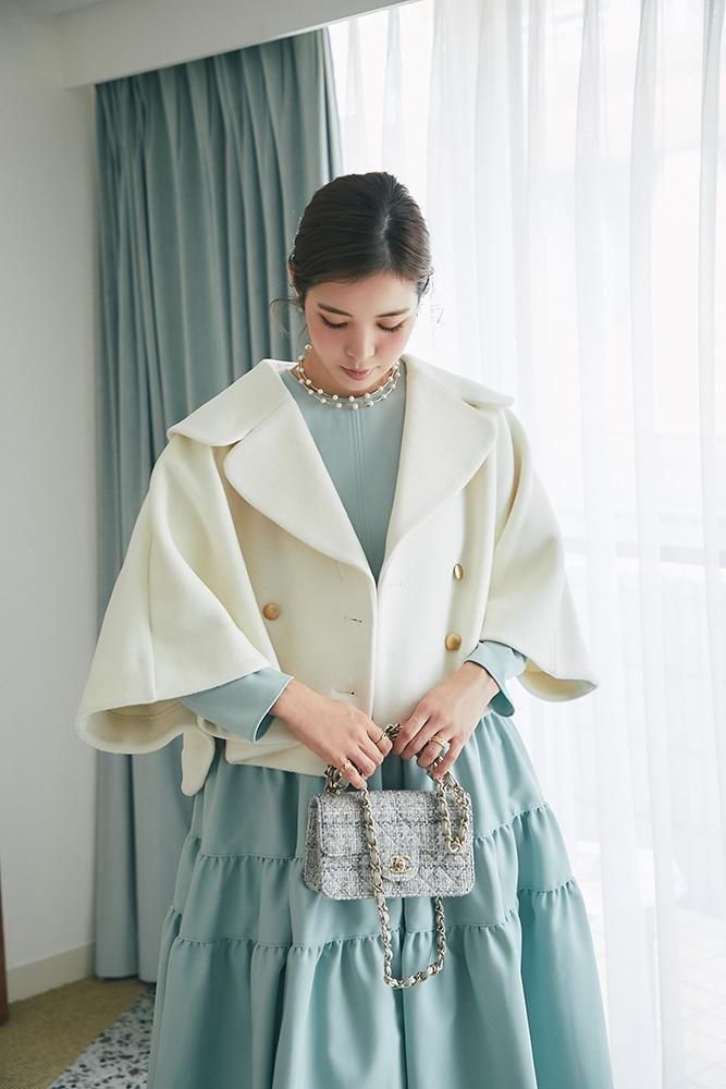 ダブルブレストショートコート(オフホワイト) - seventen