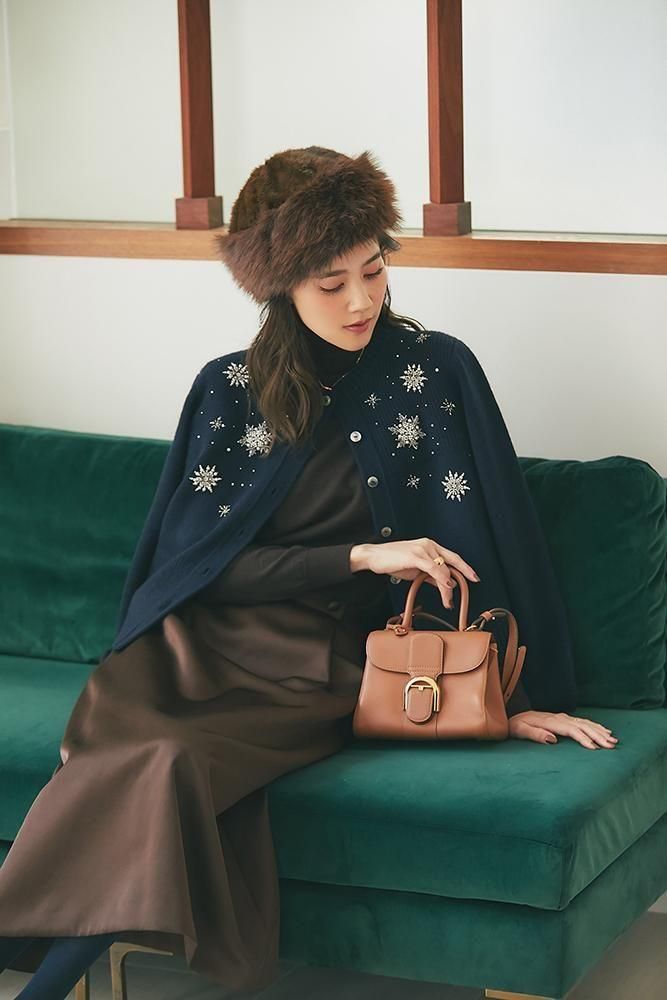 スノーフレイクカーディガン(ネイビー) - seventen