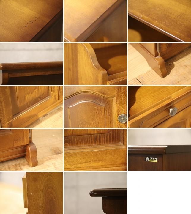 k1865 昭和レトロ カリモク コロニアル 木製コールキャビネット 電話台