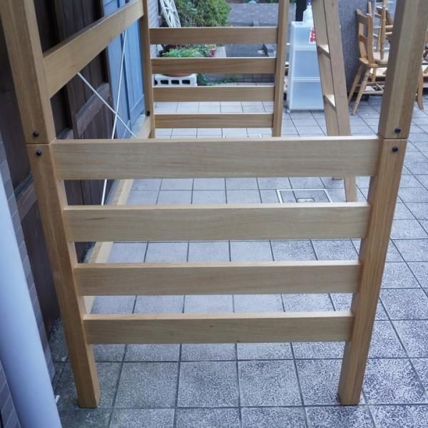 人気の無印良品(MUJI)のオーク材セミシングルハイベッド/マットレス