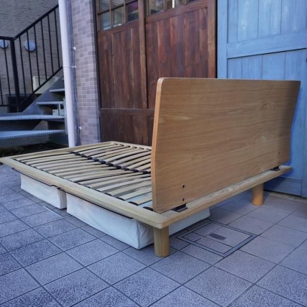 値下げ/無印良品(MUJI)のタモ材ベッドフレーム（セミダブル）ヘッド