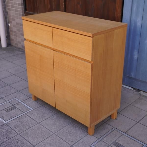 人気の無印良品(MUJI)の木製キャビネット・木製扉・タモ材です！明るい