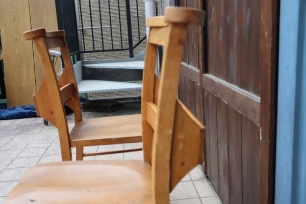 値下げ/アンティークのチャーチチェア2脚セットです。クラシカルな