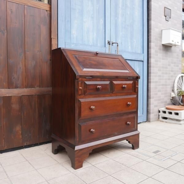 松本民芸家具 ミズメ桜無垢 高山式ライティングビューロー