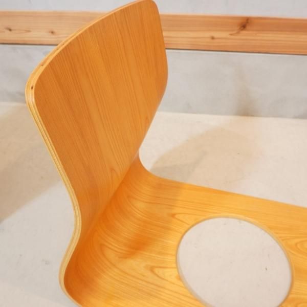 Tendo 天童木工 座椅子 2脚セット 藤森健次 曲げ木 ケヤキ板目 曲木⑬