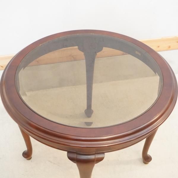 maruni(マルニ)ベルサイユシリーズの猫脚 ガラステーブルです