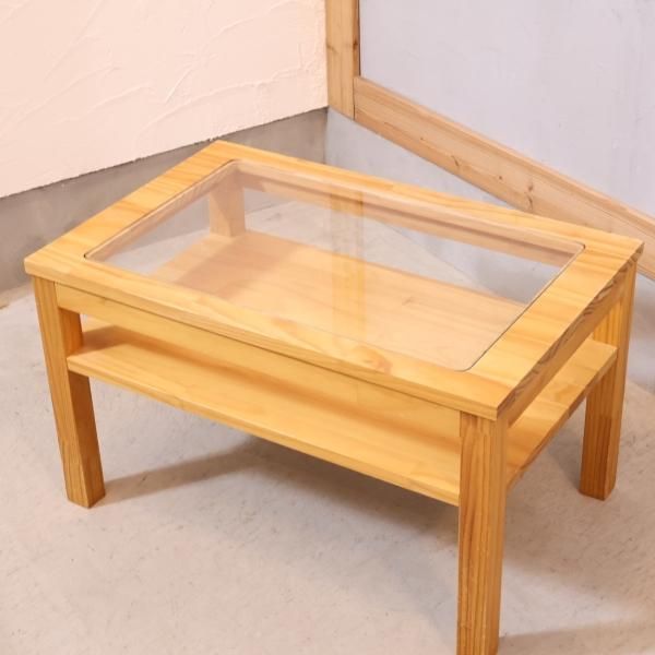 MOMO natural(モモナチュラル)のBIT TABLE MINI GLASS NA。パイン材