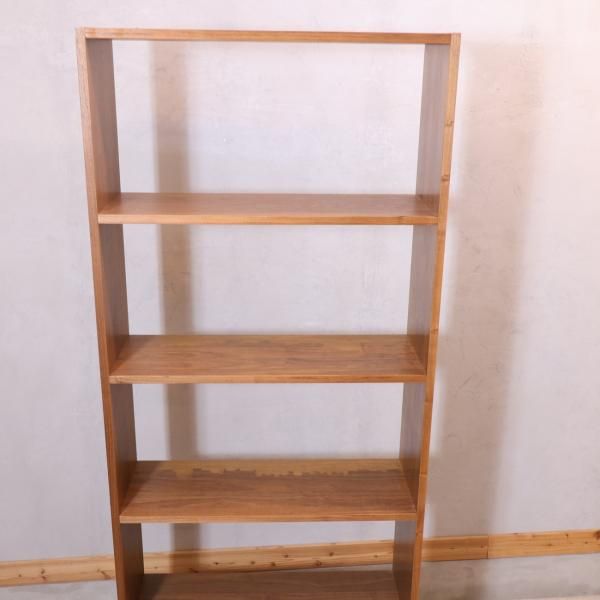 人気の無印良品のウォールナット材・5段・スタッキングシェルフです