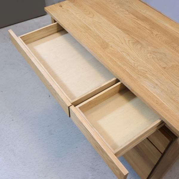 人気のMUJI(無印良品)のオーク材パーソナルデスク&ワゴン。シンプルで