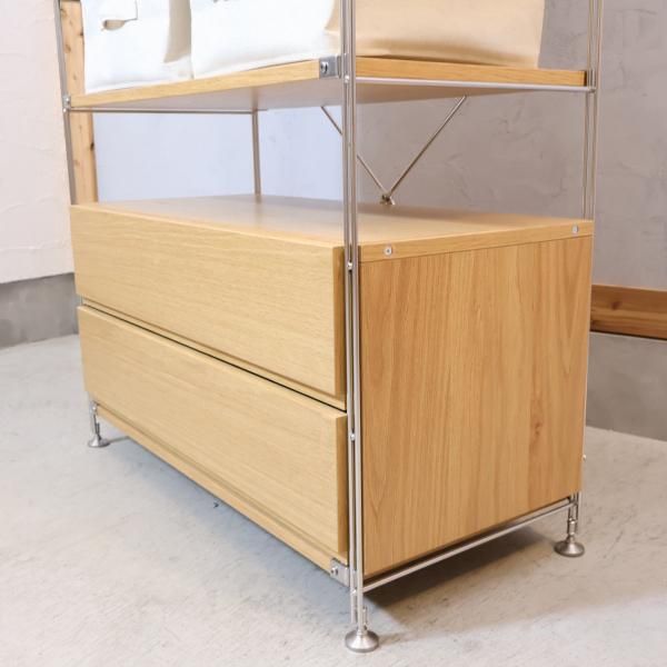 無印良品(MUJI)の人気のオーク材 ステンレス ユニットシェルフ