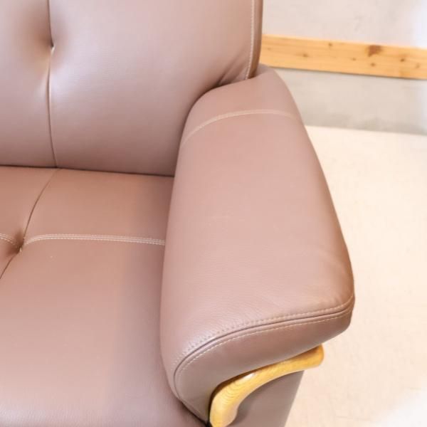 老舗家具メーカーHAMAMOTO(浜本工芸)のS-2000 本革3人掛けソファーです