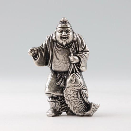 錫 置物 七福神 恵比寿様 黒漆加工 [No.194-1]｜薩摩錫器工芸館