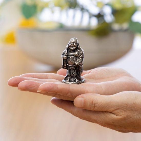 錫 置物 七福神 布袋様 黒漆加工 [No.193-3]｜薩摩錫器工芸館