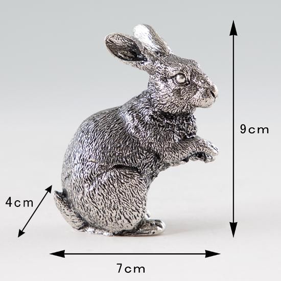 錫 置物 干支 うさぎ（卯） 黒漆加工 [No.186B-4]｜薩摩錫器工芸館