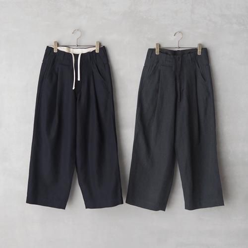 HAVERSACKウールリネンサージ ワイドパンツ - Daja オンラインストア