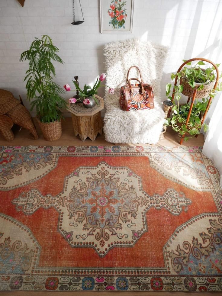 ヴィンテージターキッシュラグ オーバーダイラグ トルコラグ