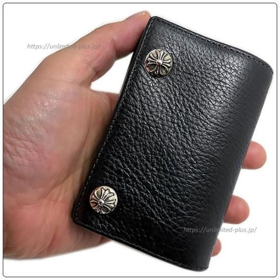 クロムハーツ 財布（Chrome Hearts）3フォールド クロスボタンブラック