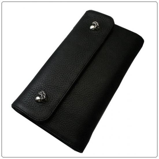 クロムハーツ 財布（Chrome Hearts）ウェーブ ウォレット ハートボタン