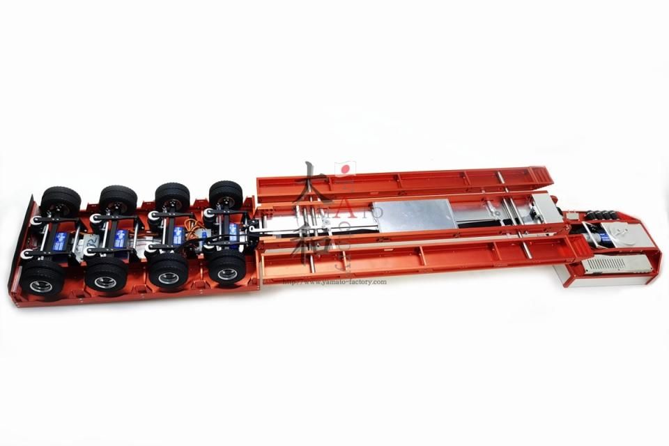 タミヤ1/14 フルメタル4軸16輪連動ステアリング拡幅低床トレーラー