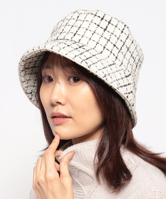 フルラ FURLA バケットハット チェックツイード(505597908)｜阪急