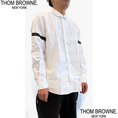 トムブラウン THOM BROWNE シャツ メンズ 長袖 フロント裾部分