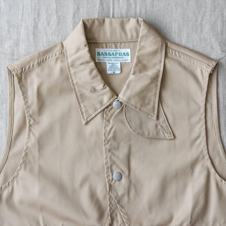 SASSAFRAS（ササフラス）PLANT HUNTER VEST ベージュ（ギャバジン