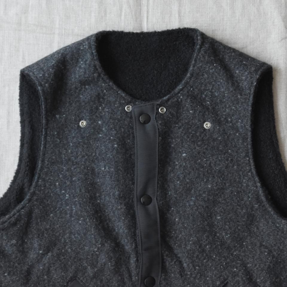 SASSAFRAS（ササフラス）CRAZY GARDENER VEST Blanket ブラック（ウール）