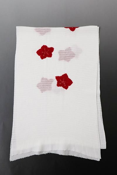 G-1733】京都衿秀 絽縮緬 帯揚げ 輪出し絞り 桔梗 深緋色 - 銀座きもの