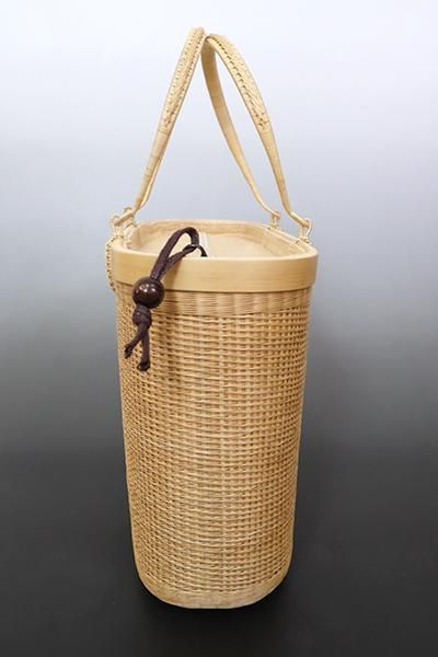 G-1988】プラニー工房製 竹籠バッグ ファスナー付き（新品） - 銀座