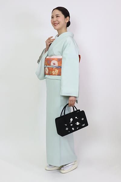 G-2306】京都衿秀 利休バッグ 黒色 宝尽くし文 - 銀座きもの青木｜長く