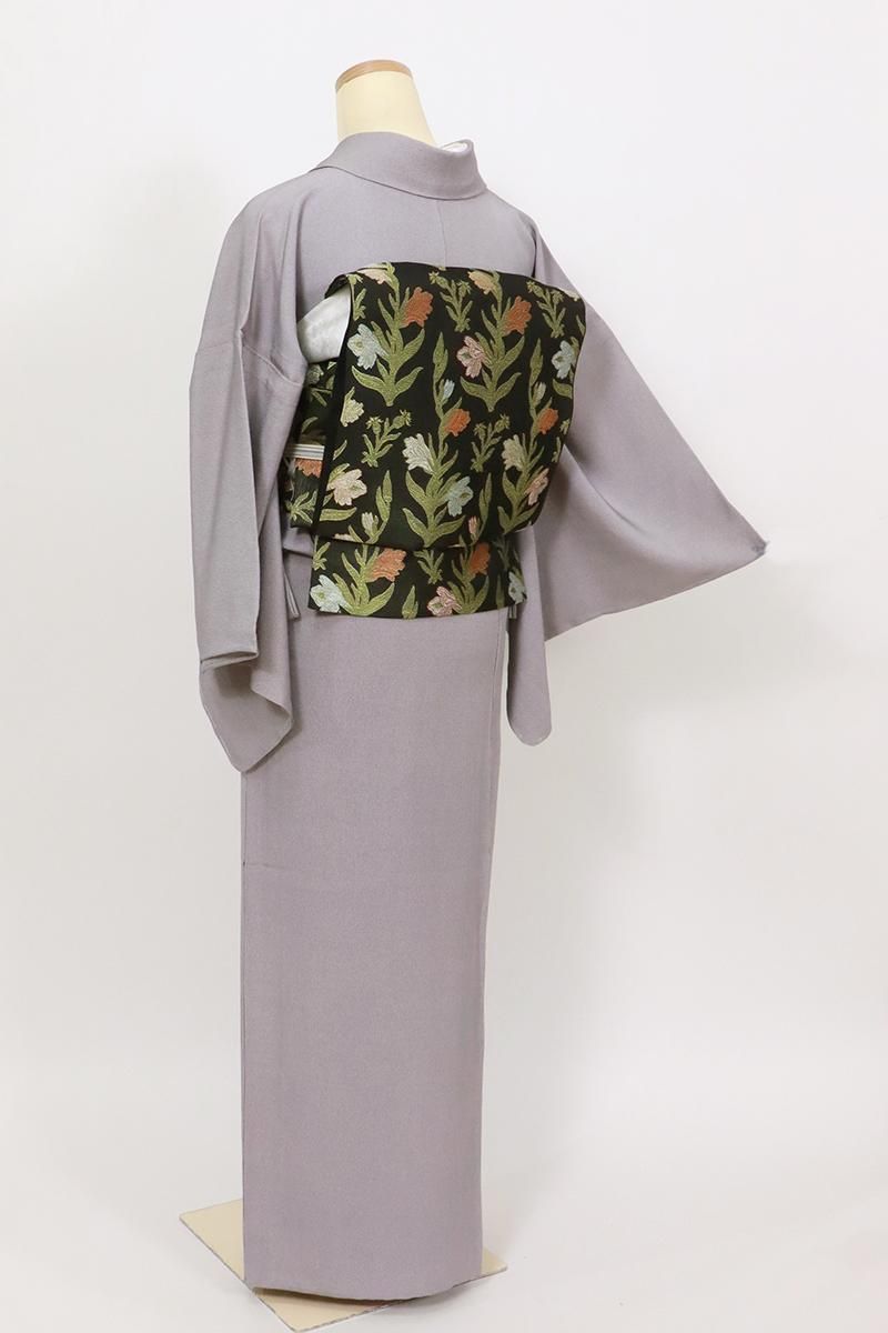 銀座【C-2789】伝統工芸士 砂川健一作 単衣 江戸小紋 紫鼠色 角通し