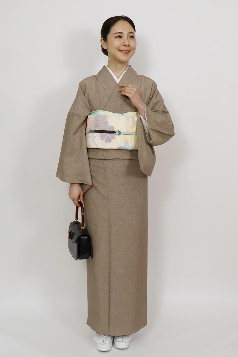 銀座【C-2834】絽 両面染め 江戸小紋 憲法色 大小霰（反端付） :身丈