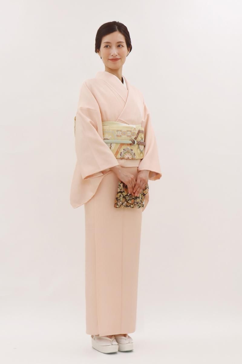 銀座【C-2918】色無地 ピンク系（反端付）（N） :身丈163.5/裄69