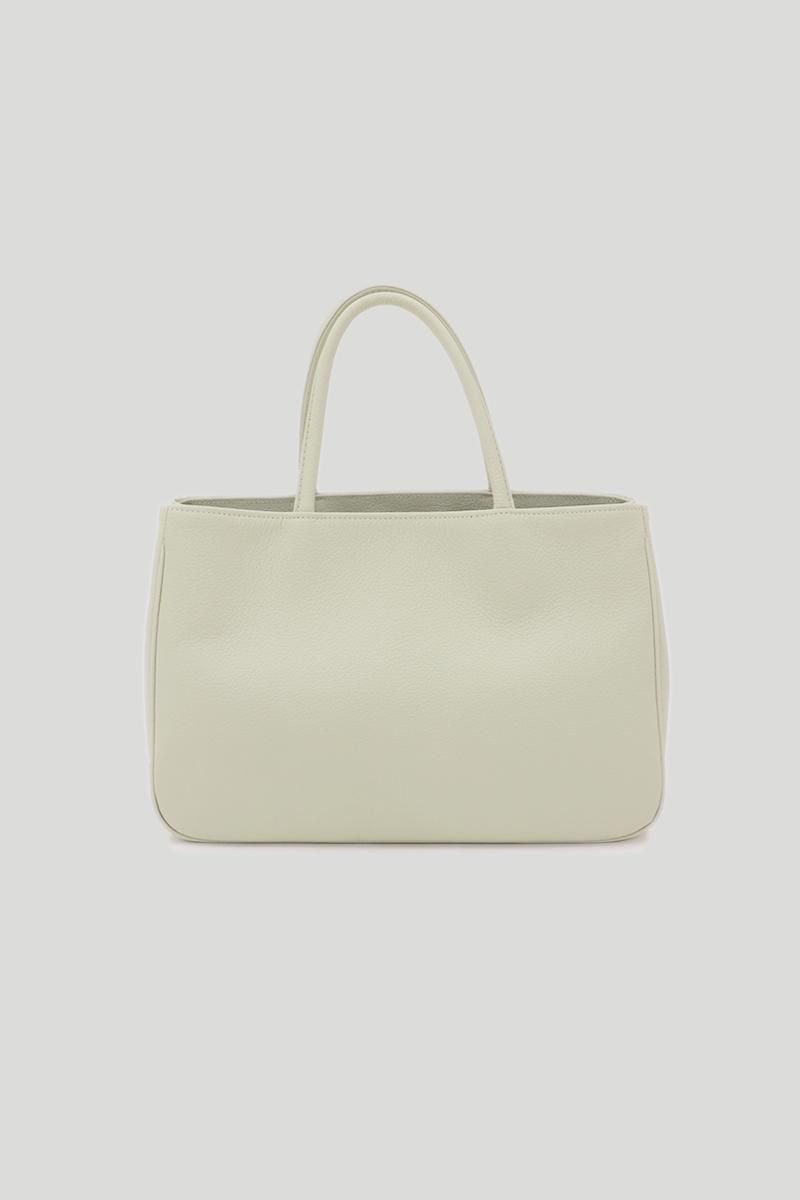 G-3137】衿秀製 牛革 トートバッグ 無地 白色系 - 銀座きもの青木