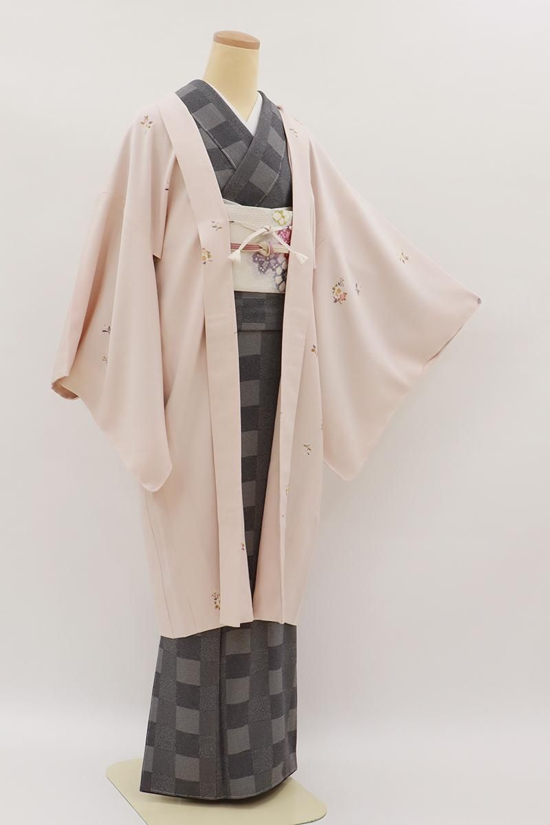 銀座【E-2173】羽織 ピンク系 桜の図（反端付） :身丈100/裄68 - 銀座