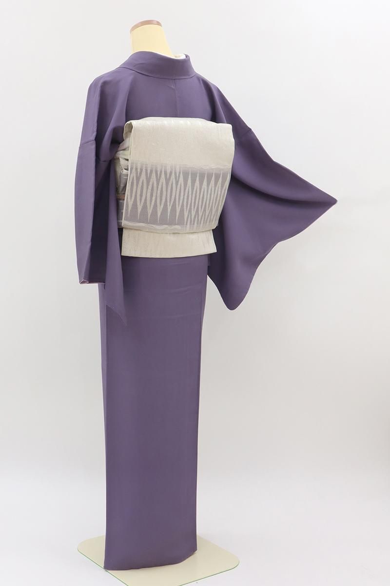 銀座【C-3091】本加賀友禅 藤村建雄 色無地 錆桔梗色（落款入・証紙付