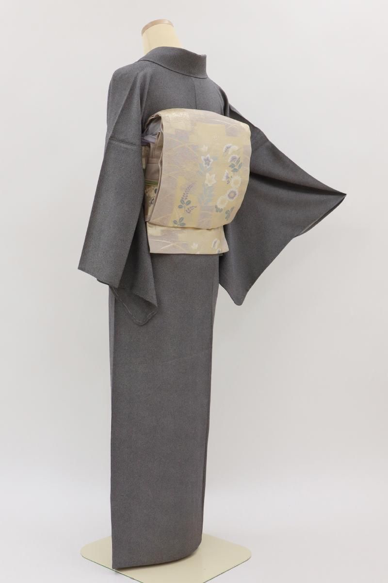 銀座【C-3098】単衣 江戸小紋 黒色 鮫 :身丈160/裄67.5 - 銀座きもの